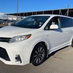 2018 Toyota Sienna AWD White Minivan Front Exterior View Calgary